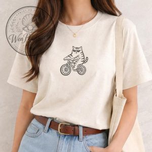 Funny Cat Riding Bike T-Shirt 5 Funny Cat Riding Bike T Shirt wenpearls.com 1