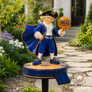Knicks Colonial Mascot Solar Garden Light Outdoor Display 5 Knicks Colonial Mascot Solar Garden Light Outdoor Display