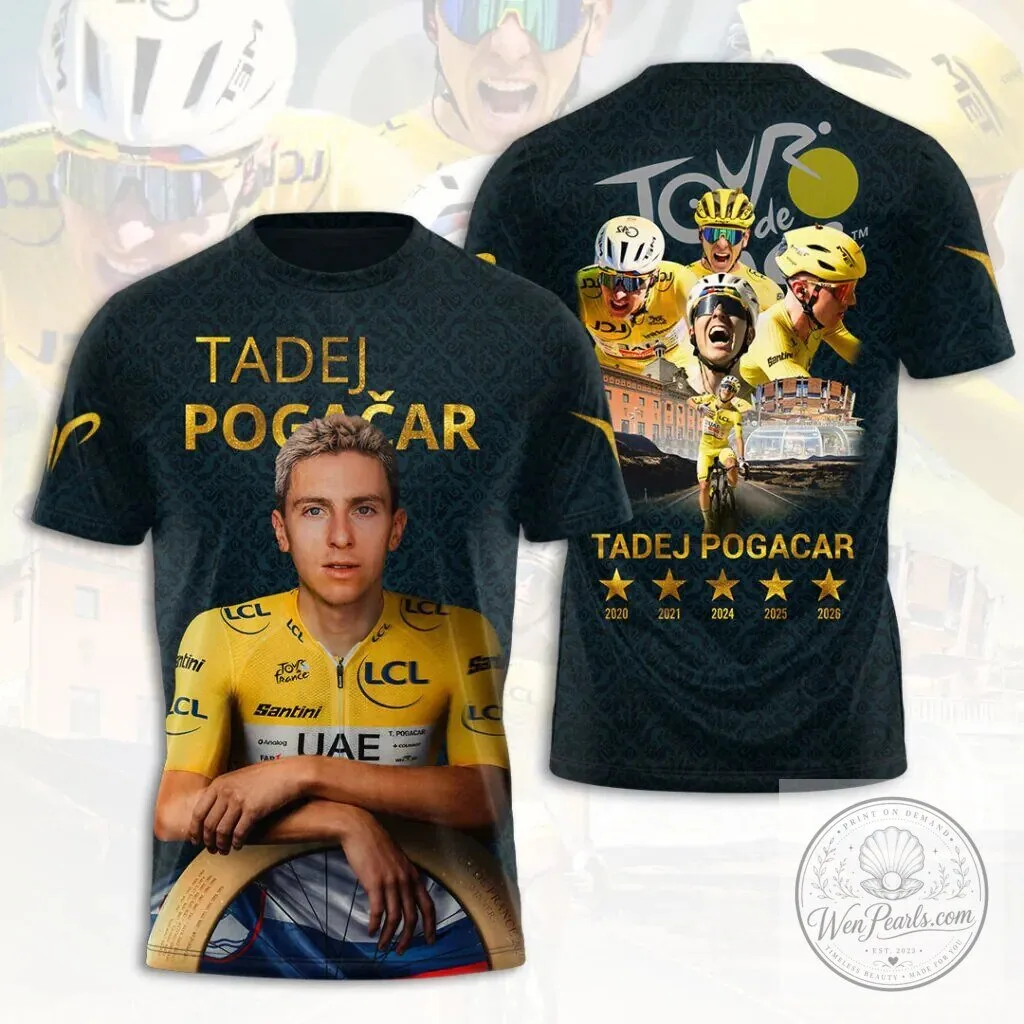 Exclusive Tadej Pogacar Shirt Celebrating 5X Tour de France Victory 2026 Limited Release