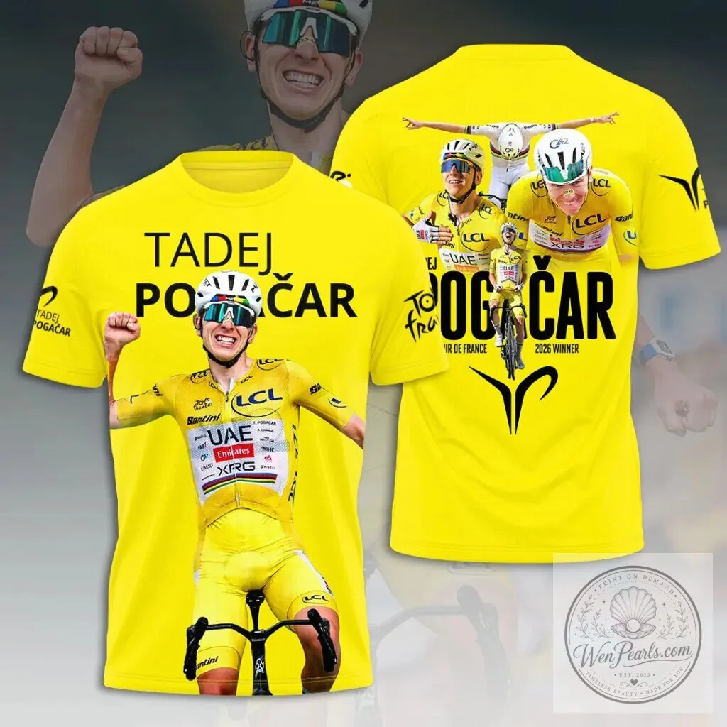 Tadej Pogacar 2026 Shirt - Limited Edition for 5X Tour de France Champion