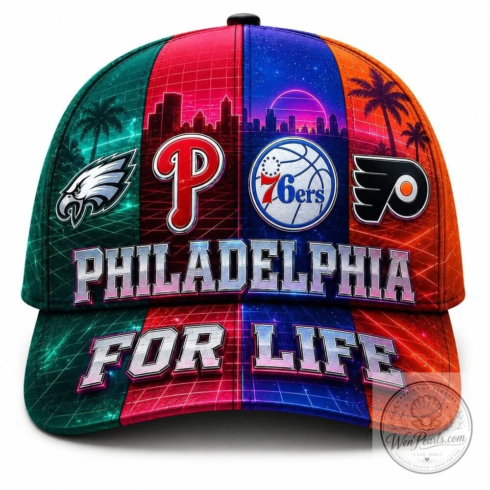 Philadelphia Sports Teams For Life Synthwave Skyline Classic Cap Hat 10 Philadelphia Sports Teams For Life Synthwave Skyline Classic Cap Hat