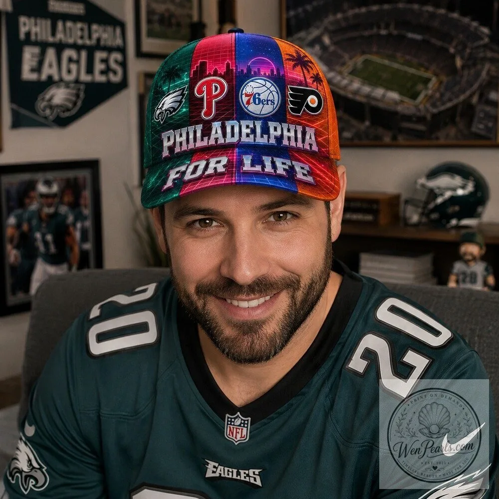 Philadelphia Sports Teams For Life Synthwave Skyline Classic Cap Hat 18 Philadelphia Sports Teams For Life Synthwave Skyline Classic Cap Hat