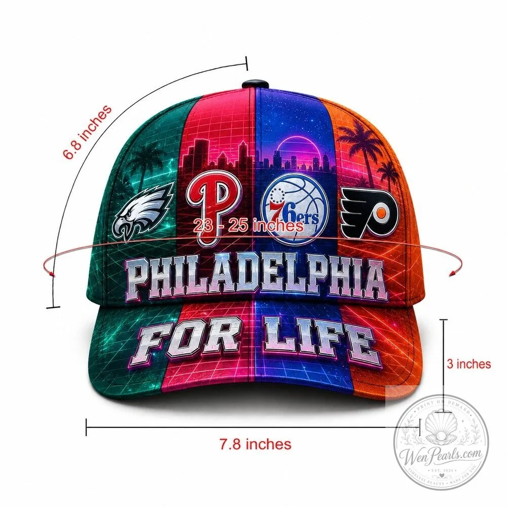 Philadelphia Sports Teams For Life Synthwave Skyline Classic Cap Hat 19 Philadelphia Sports Teams For Life Synthwave Skyline Classic Cap Hat