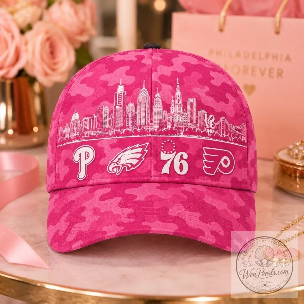 Philadelphia Sports Fan City Skyline Pink Camouflage Classic Baseball Cap 14 Philadelphia Sports Fan City Skyline Pink Camouflage Classic Baseball Cap