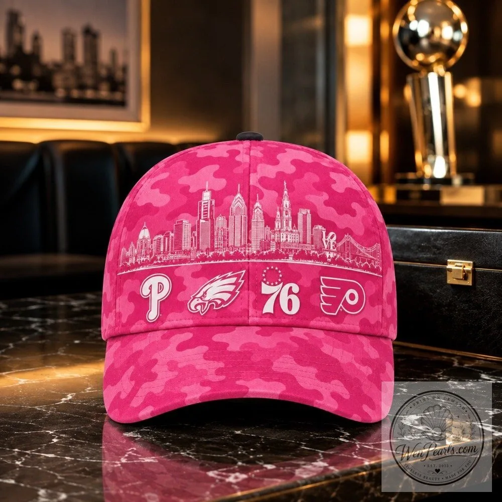 Philadelphia Sports Fan City Skyline Pink Camouflage Classic Baseball Cap 16 Philadelphia Sports Fan City Skyline Pink Camouflage Classic Baseball Cap