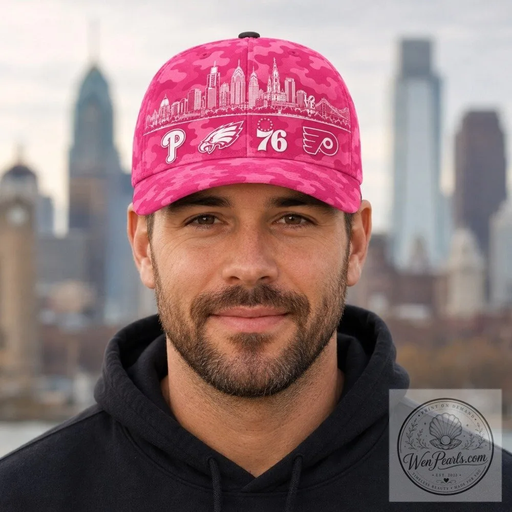 Philadelphia Sports Fan City Skyline Pink Camouflage Classic Baseball Cap 18 Philadelphia Sports Fan City Skyline Pink Camouflage Classic Baseball Cap