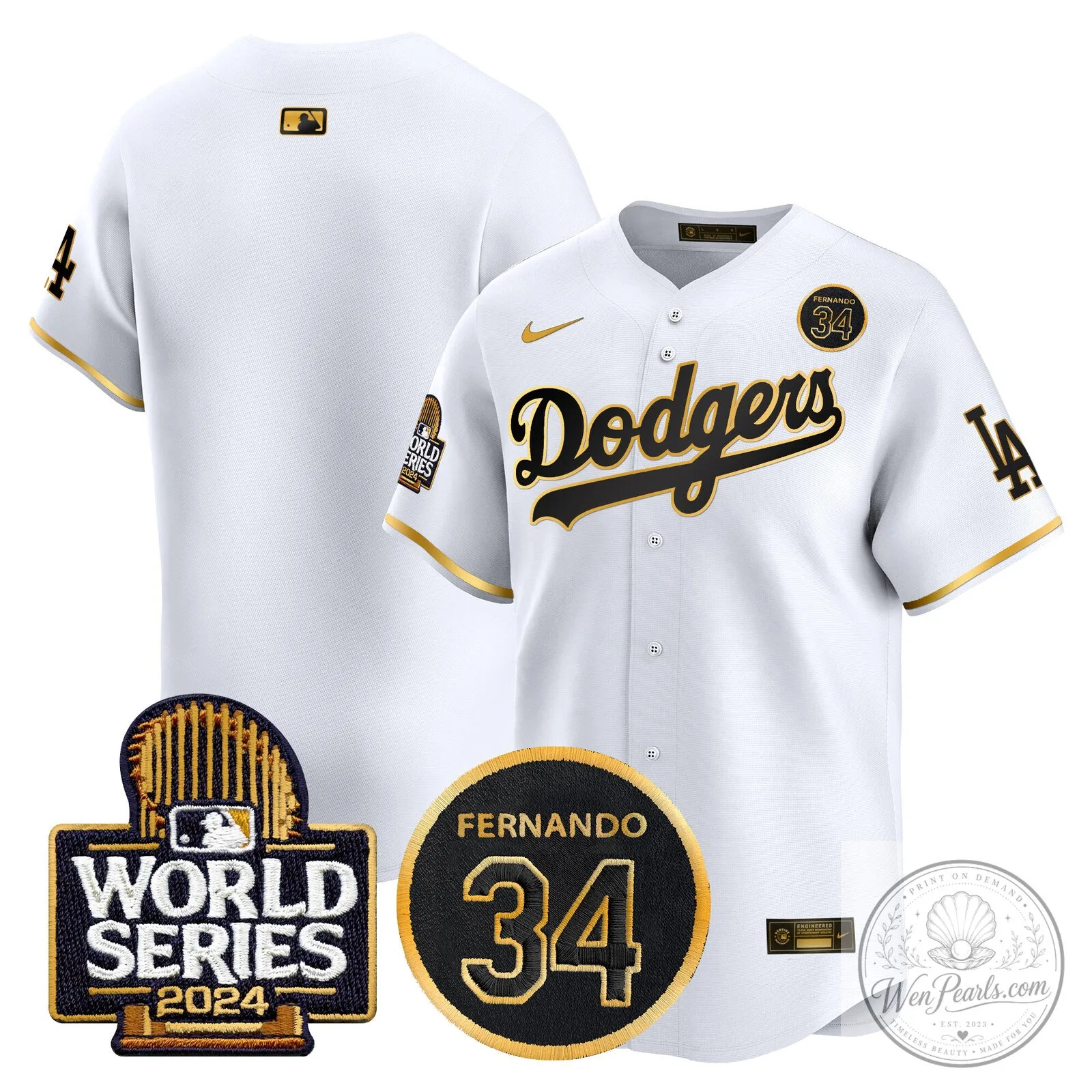 Dodgers Fernando Valenzuela Black Gold Number 34 World Series Baseball Jersey 73 Dodgers Fernando Valenzuela Black Gold Number 34 World Series Baseball Jersey