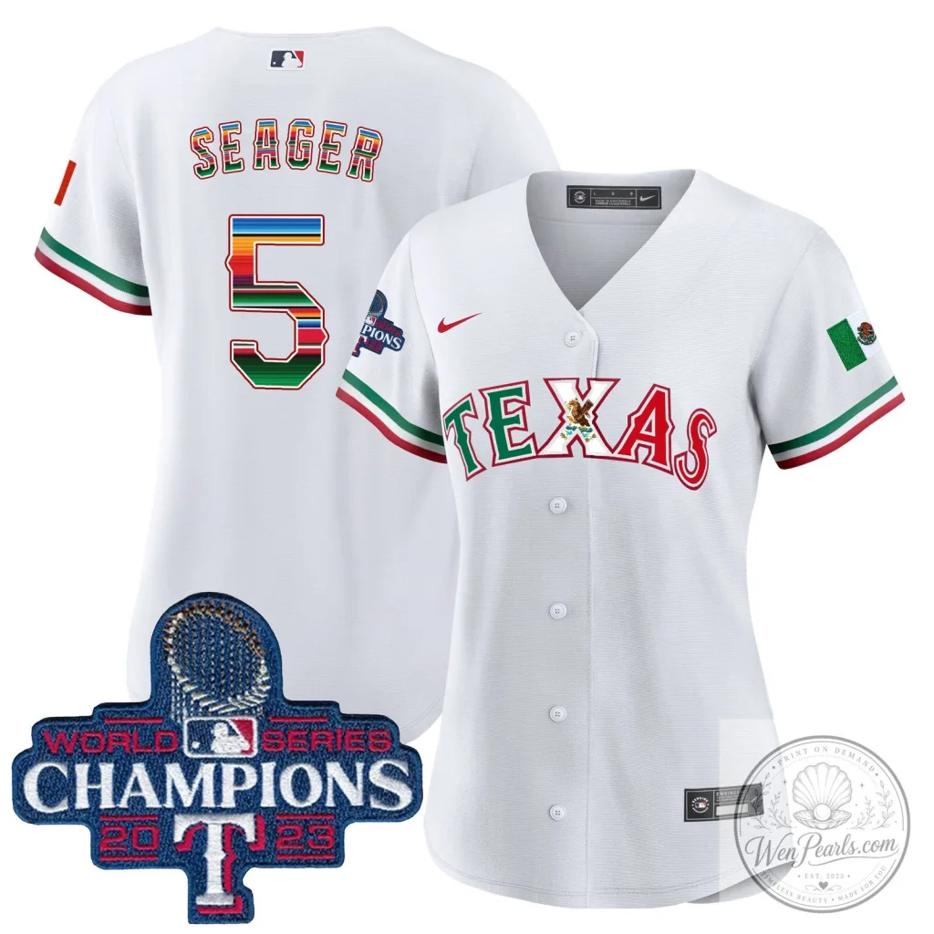 Texas Rangers Mexico World Series Champions Baseball Jersey Texas Rangers Mexico World Series Champions Baseball Jersey