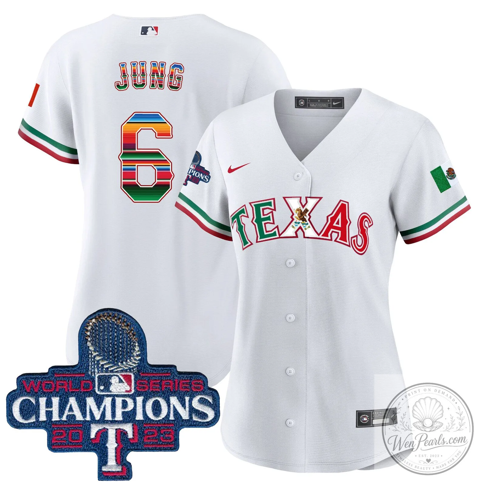 Texas Rangers Mexico World Series Champions Baseball Jersey 35 Texas Rangers Mexico World Series Champions Baseball Jersey