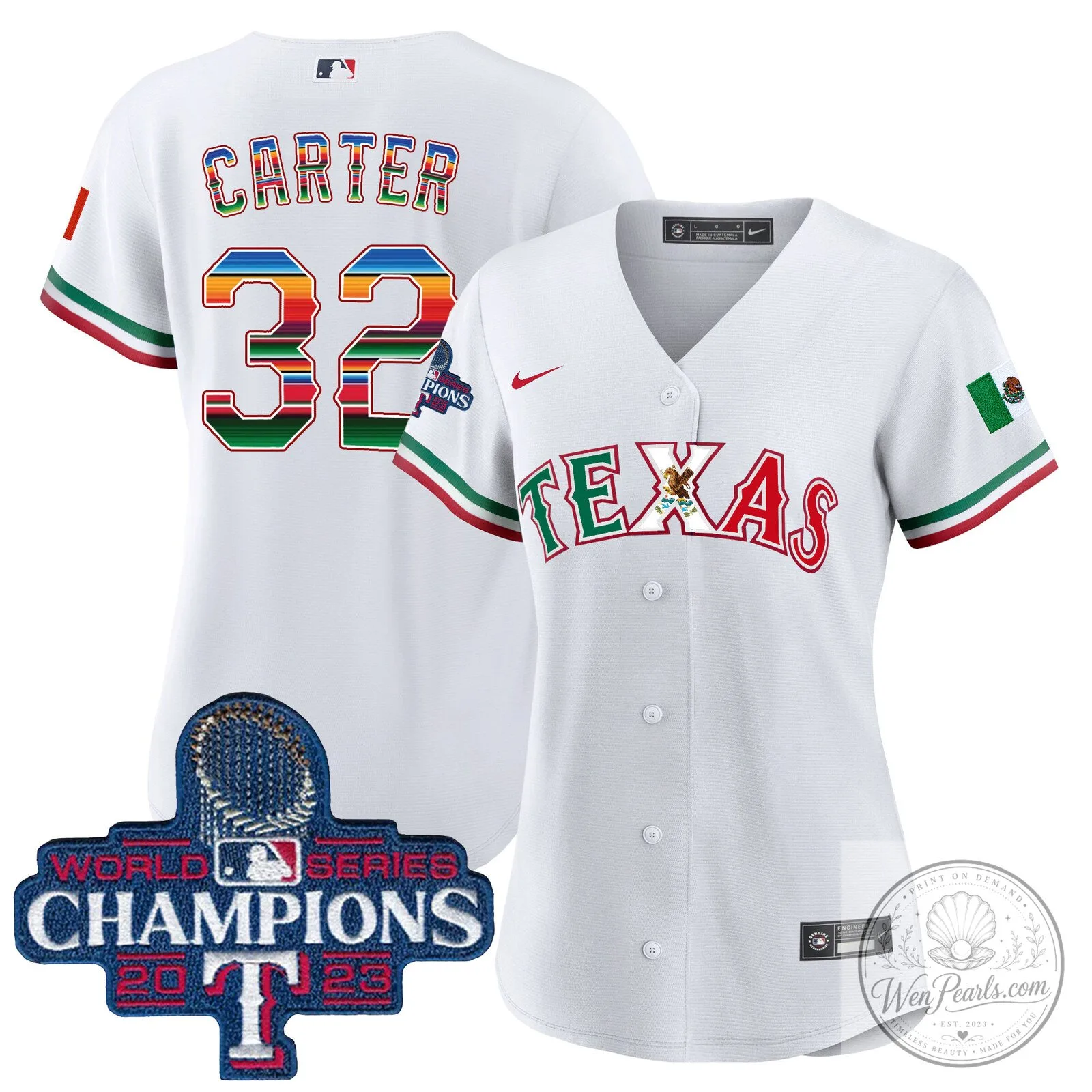 Texas Rangers Mexico World Series Champions Baseball Jersey 36 Texas Rangers Mexico World Series Champions Baseball Jersey