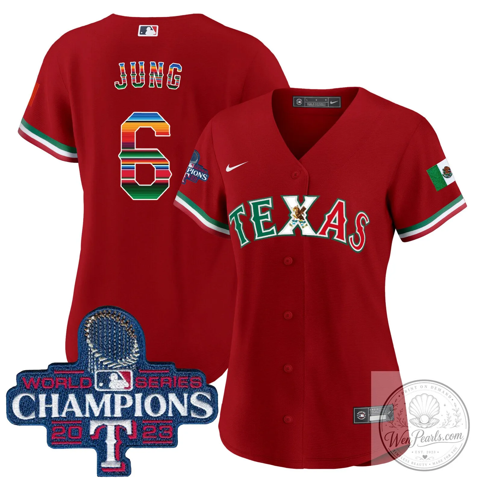 Texas Rangers Mexico World Series Champions Baseball Jersey 44 Texas Rangers Mexico World Series Champions Baseball Jersey