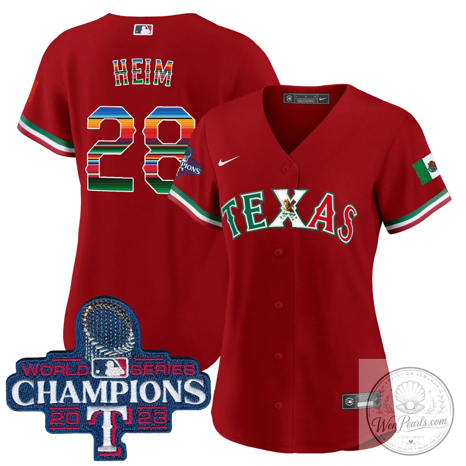 Texas Rangers Mexico World Series Champions Baseball Jersey 46 Texas Rangers Mexico World Series Champions Baseball Jersey