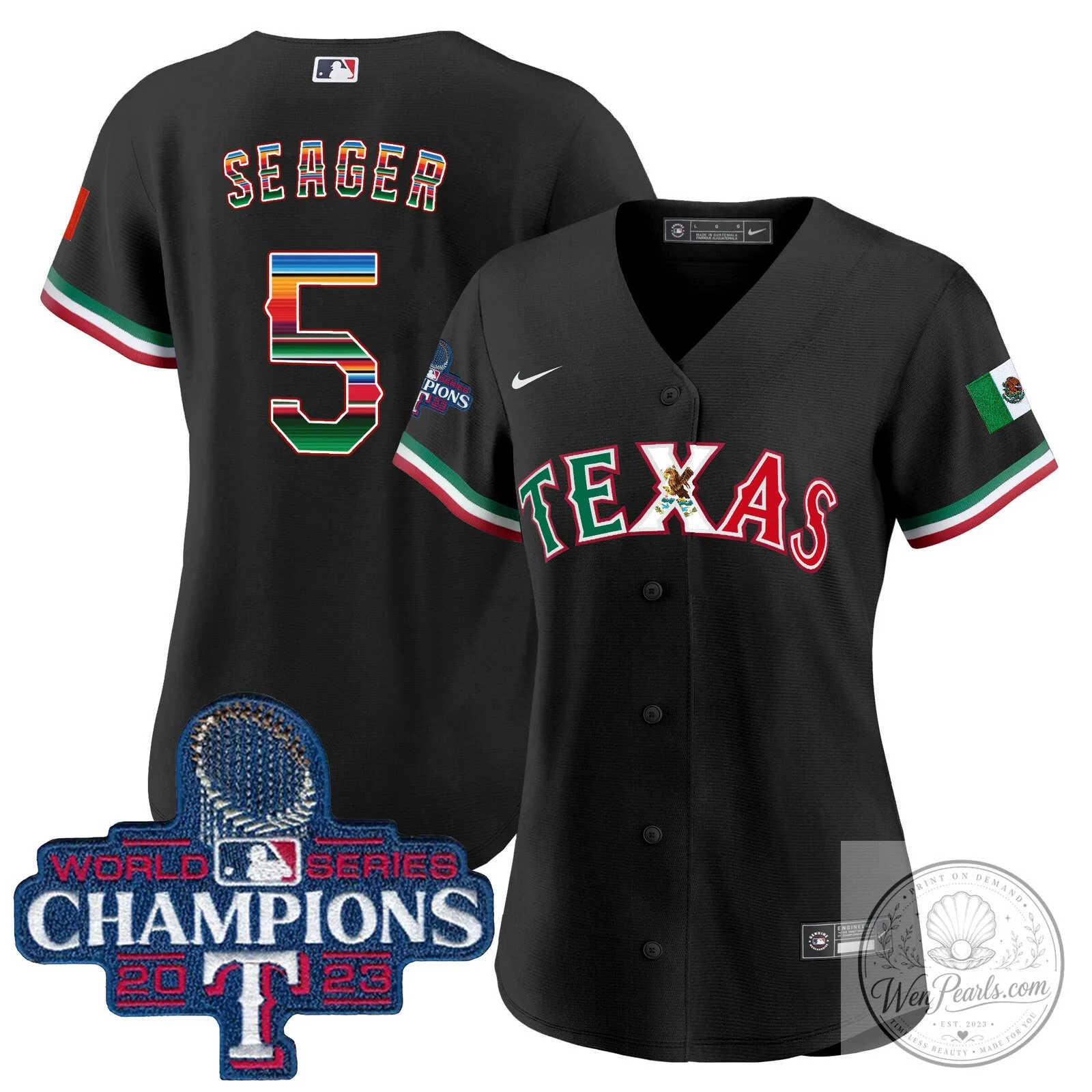 Texas Rangers Mexico World Series Champions Baseball Jersey 49 Texas Rangers Mexico World Series Champions Baseball Jersey
