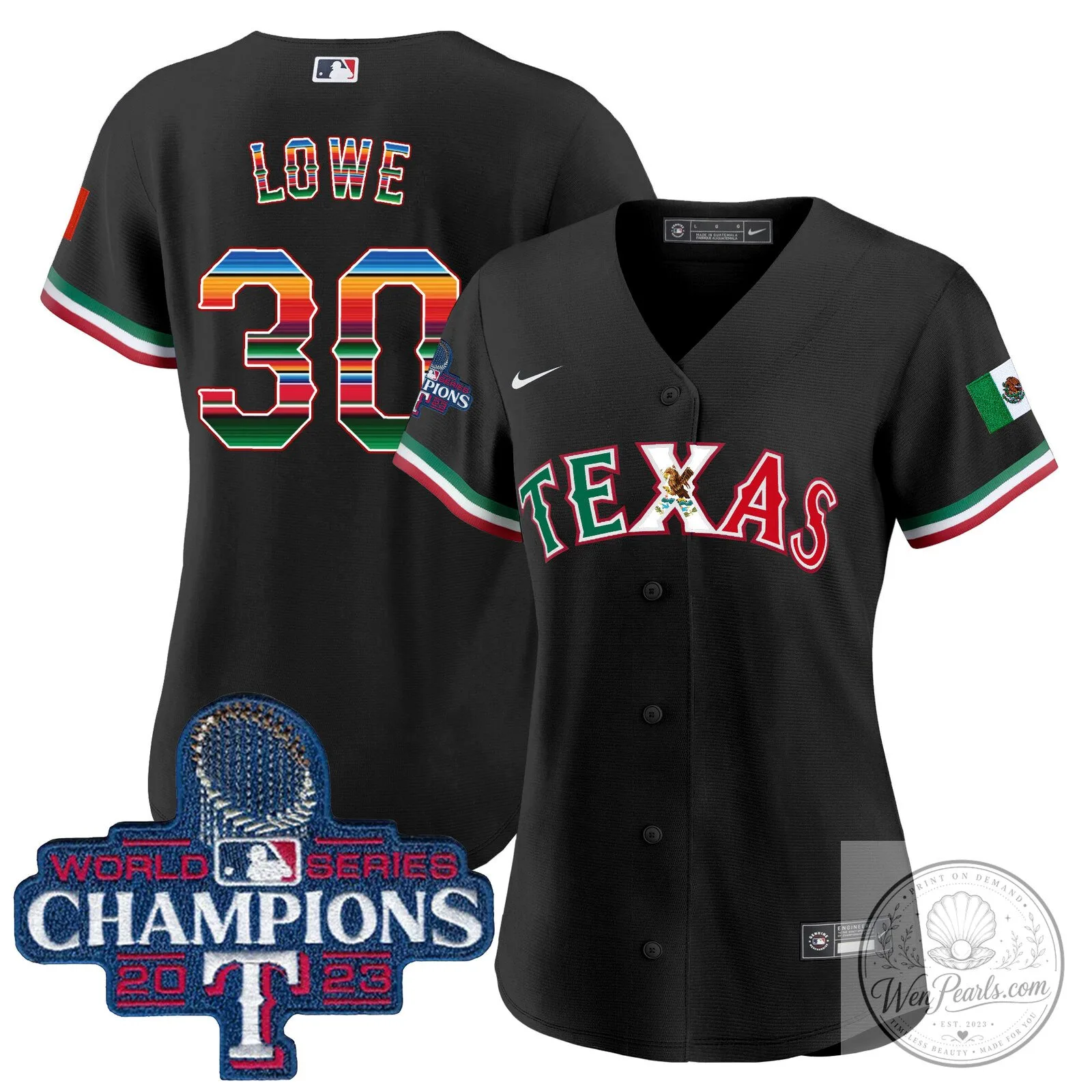 Texas Rangers Mexico World Series Champions Baseball Jersey 51 Texas Rangers Mexico World Series Champions Baseball Jersey