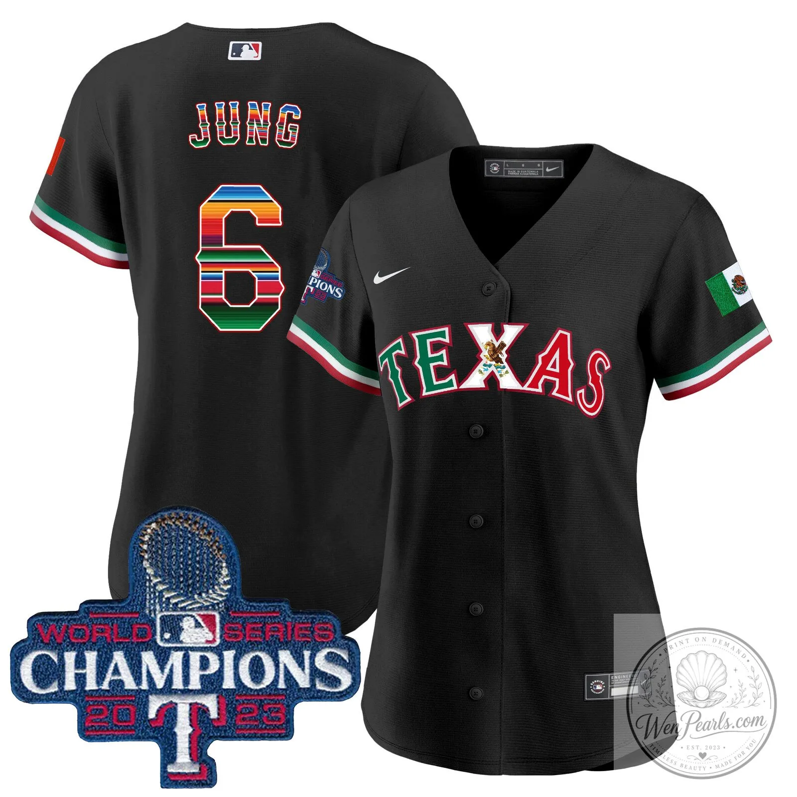 Texas Rangers Mexico World Series Champions Baseball Jersey 53 Texas Rangers Mexico World Series Champions Baseball Jersey