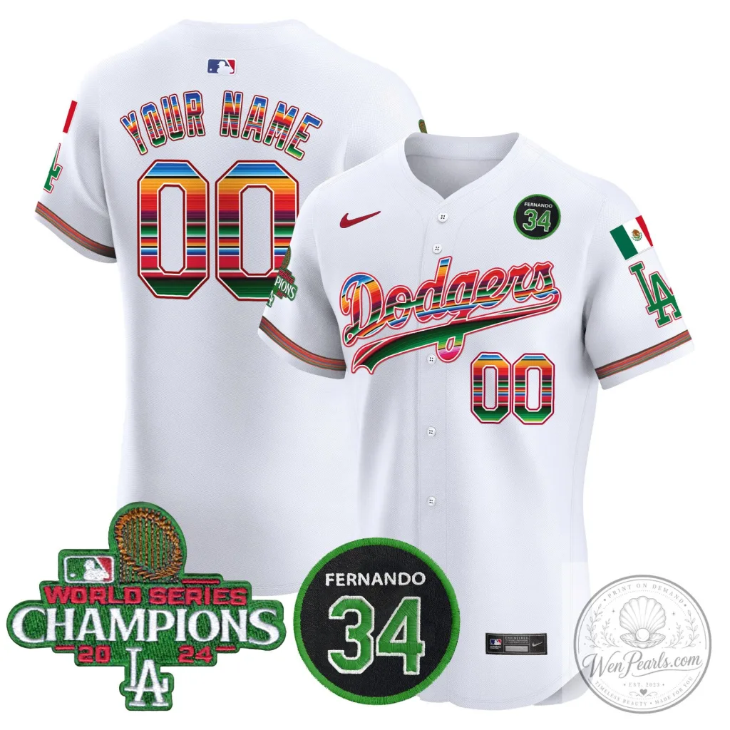 Dodgers Mexico 2024 World Series Champions Baseball Jersey Dodgers Mexico 2024 World Series Champions Baseball Jersey