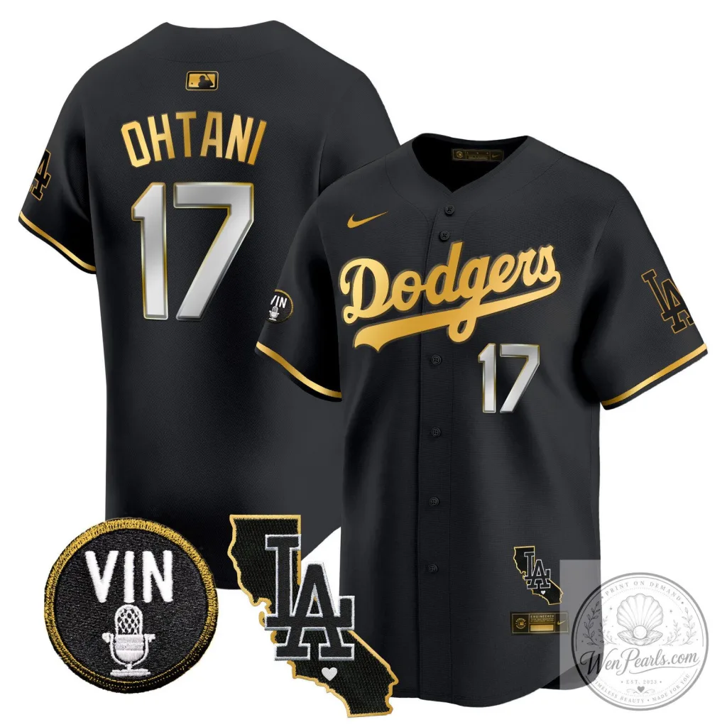 Los Angeles Dodgers Shohei Ohtani Black Gold Trim Baseball Jersey 25 Los Angeles Dodgers Shohei Ohtani Black Gold Trim Baseball Jersey