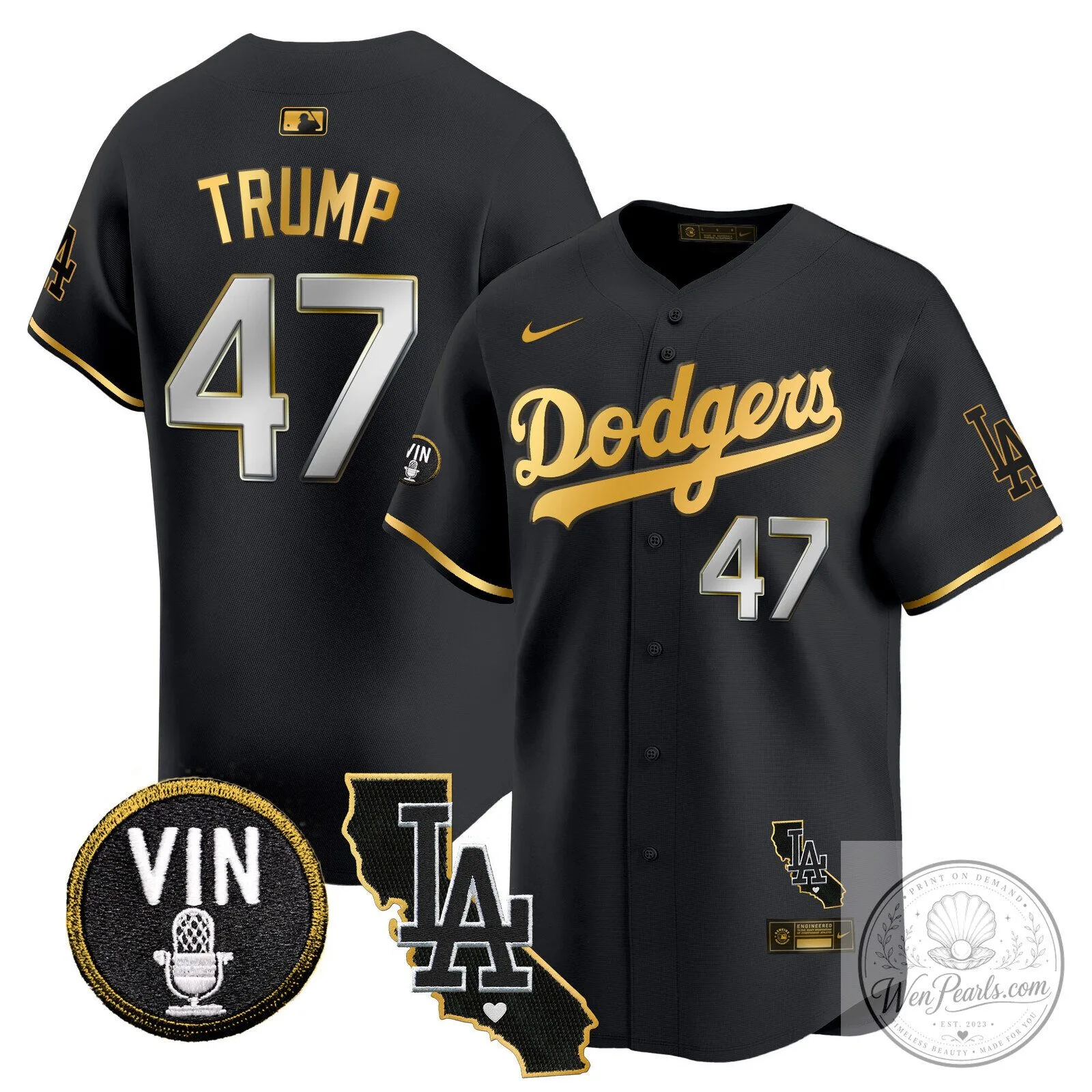 Los Angeles Dodgers Shohei Ohtani Black Gold Trim Baseball Jersey 61 Los Angeles Dodgers Shohei Ohtani Black Gold Trim Baseball Jersey