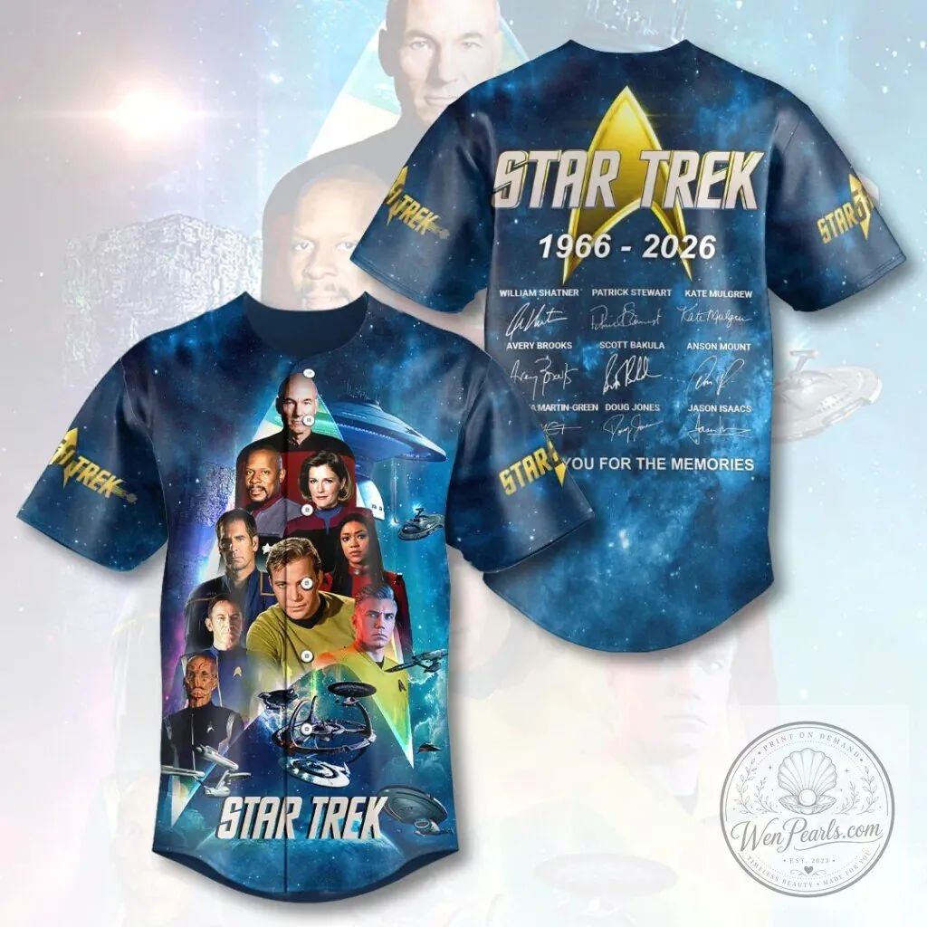 Star Trek Original Series Cast Signatures Baseball Jersey