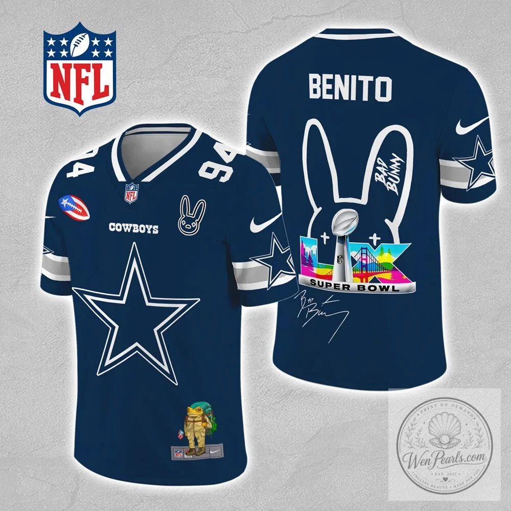 Dallas Cowboys Bad Bunny Super Bowl LVI Football Jersey