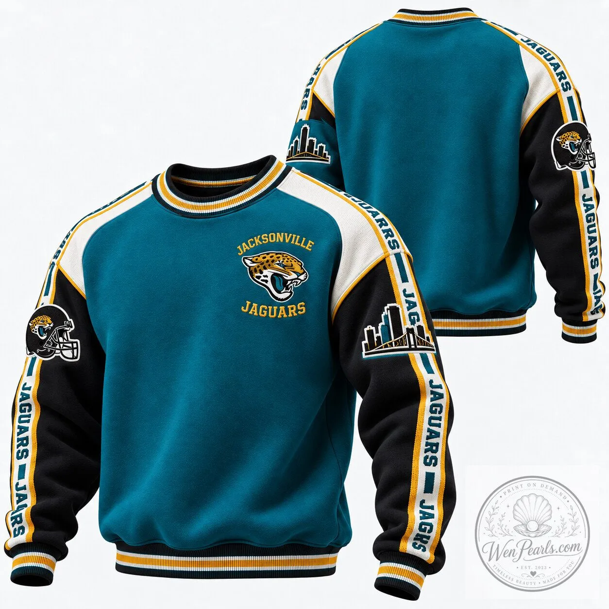 Jacksonville Jaguars Football Team Crewneck Sweatshirt for Men and Women
