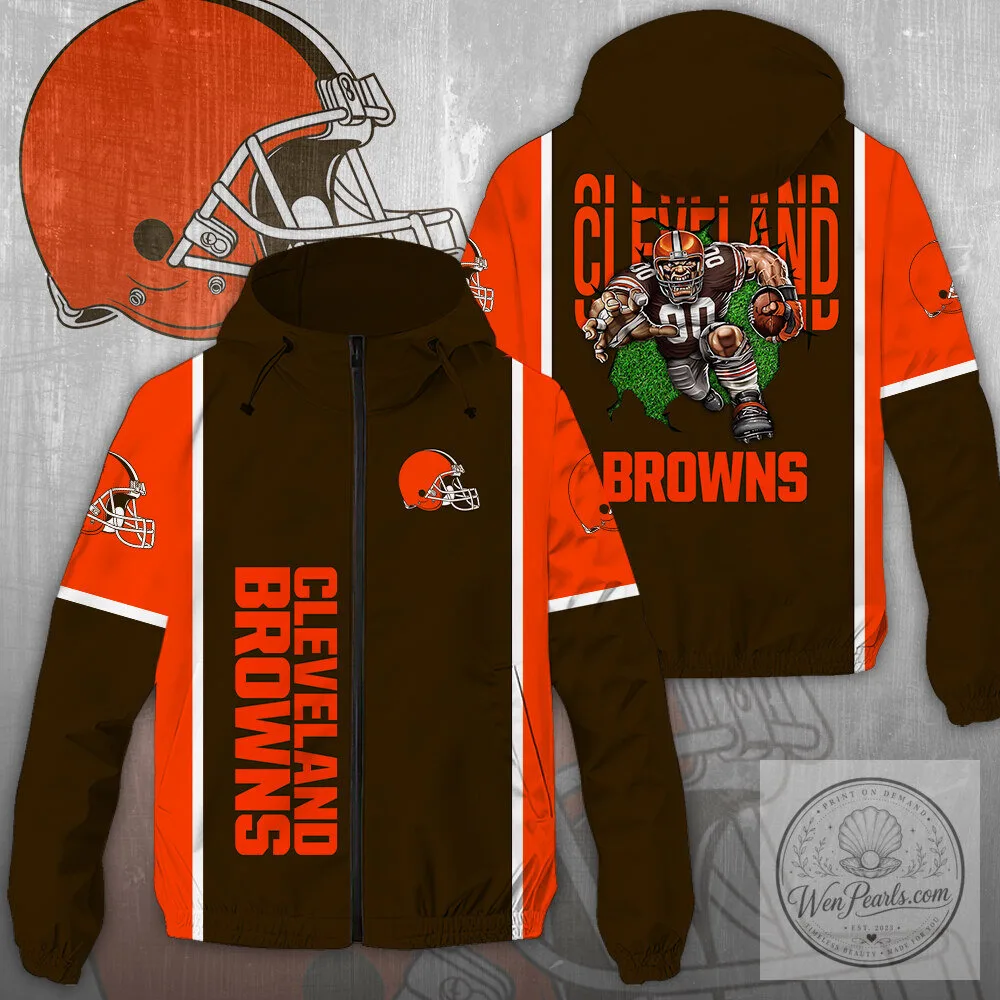 Cleveland Browns Football Team Windbreaker Jacket
