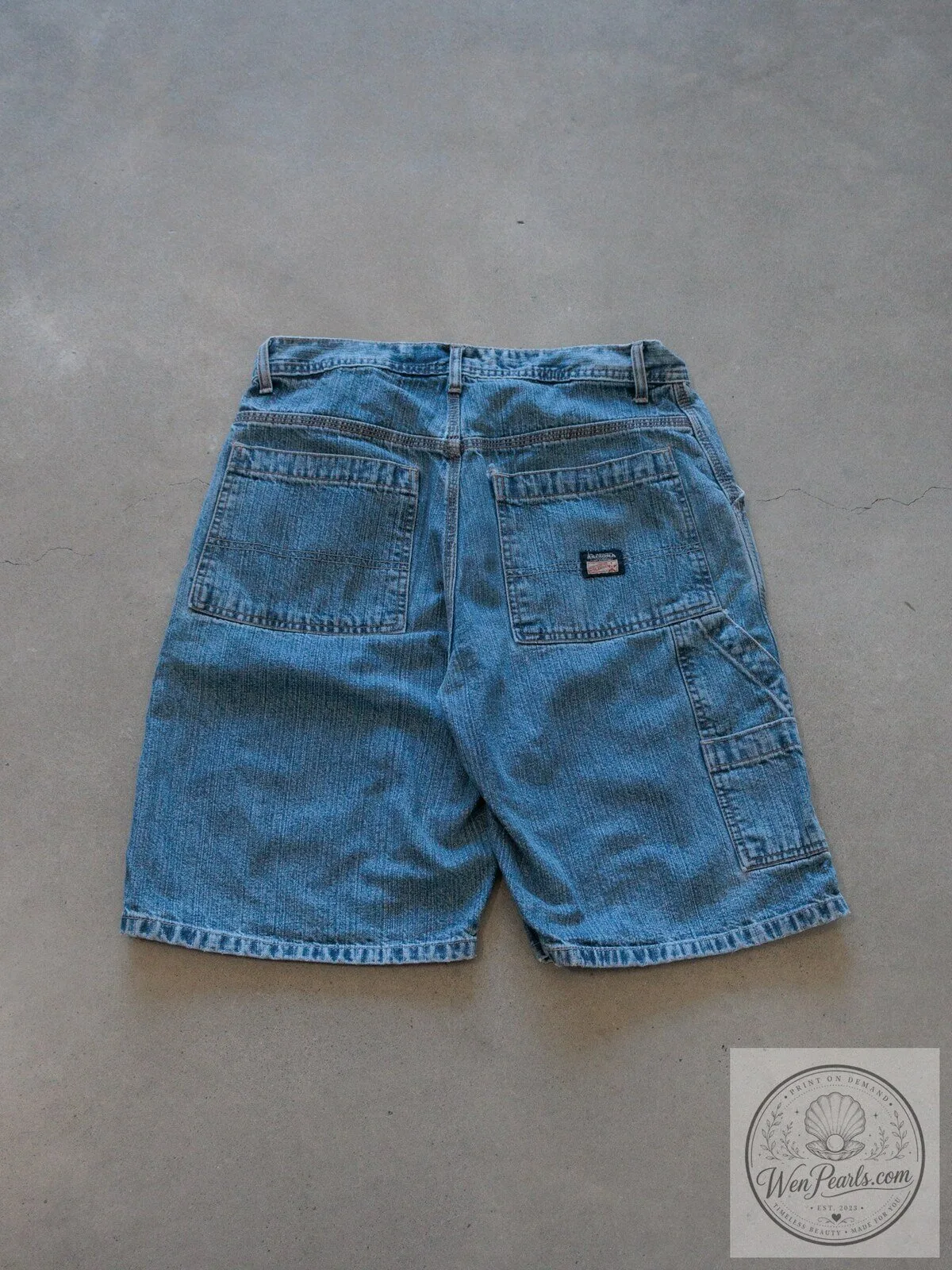 Vintage Blue Denim Carpenter Shorts for Men 8 Vintage Blue Denim Carpenter Shorts for Men