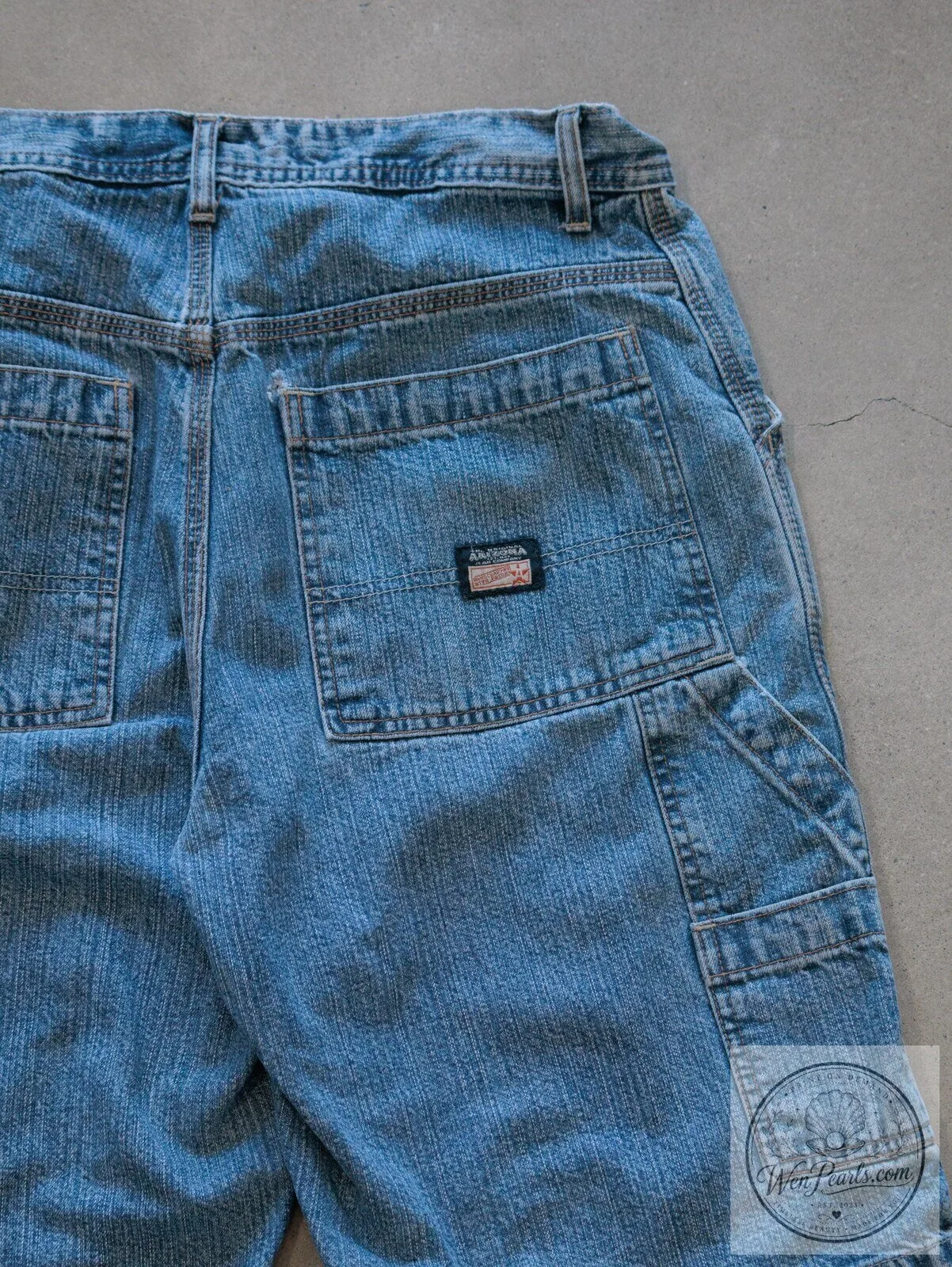 Vintage Blue Denim Carpenter Shorts for Men 11 Vintage Blue Denim Carpenter Shorts for Men