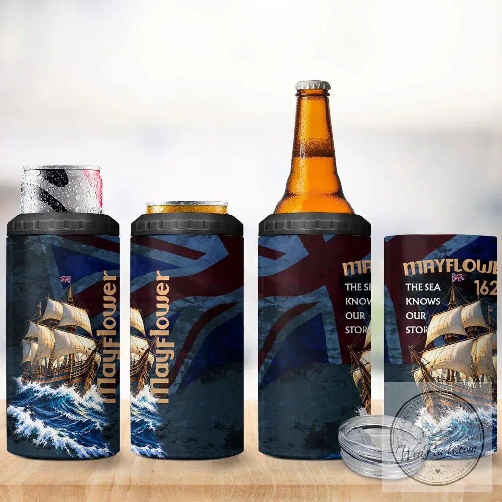 Mayflower 1620 Ship Vintage Nautical Ocean Waves Art Can Cooler Tumbler 10 Mayflower 1620 Ship Vintage Nautical Ocean Waves Art Can Cooler Tumbler