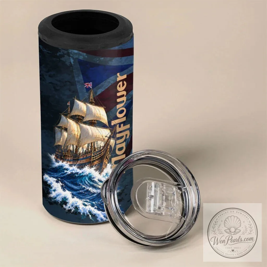 Mayflower 1620 Ship Vintage Nautical Ocean Waves Art Can Cooler Tumbler 11 Mayflower 1620 Ship Vintage Nautical Ocean Waves Art Can Cooler Tumbler