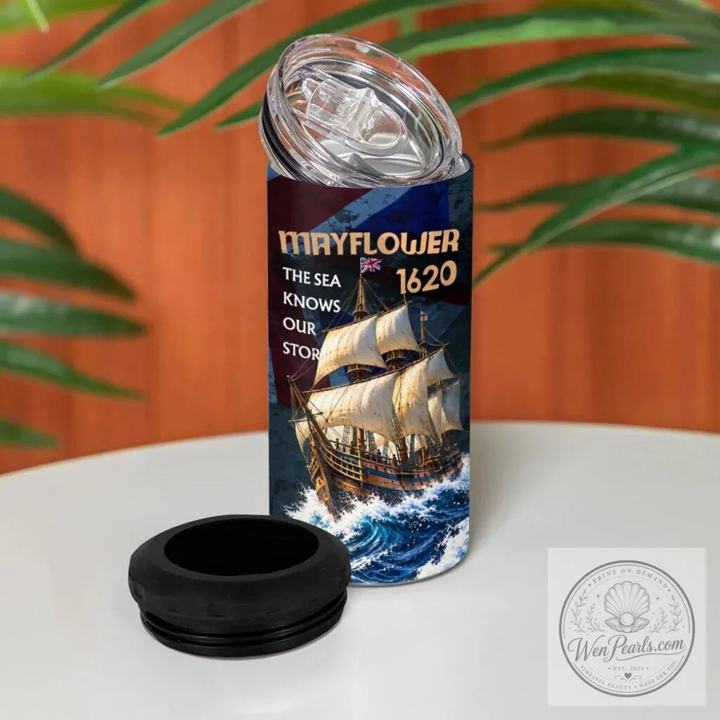 Mayflower 1620 Ship Vintage Nautical Ocean Waves Art Can Cooler Tumbler 12 Mayflower 1620 Ship Vintage Nautical Ocean Waves Art Can Cooler Tumbler