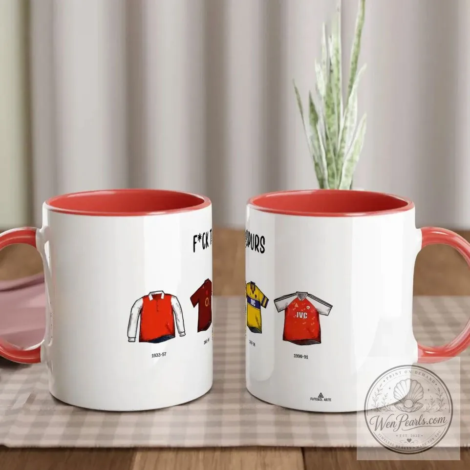 Arsenal Football Club Kit History Red Handle Coffee Mug
