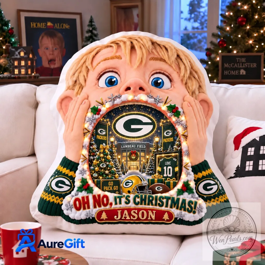 Green Bay Packers Home Alone Christmas Personalized Kevin McCallister Pillow Green Bay Packers Home Alone Christmas Personalized Kevin McCallister Pillow