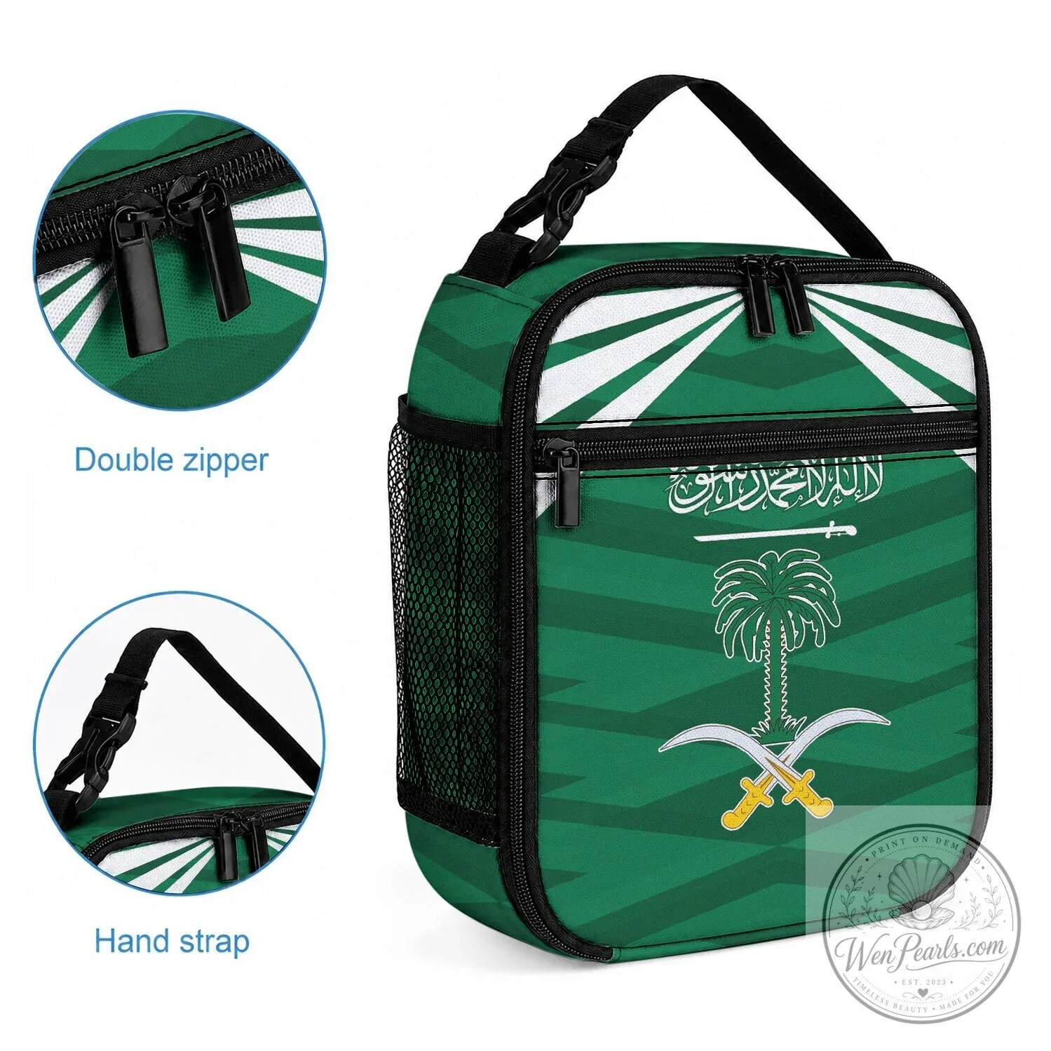 Saudi Arabia National Day Flag Insulated Lunch Bag Cooler Tote 8 Saudi Arabia National Day Flag Insulated Lunch Bag Cooler Tote