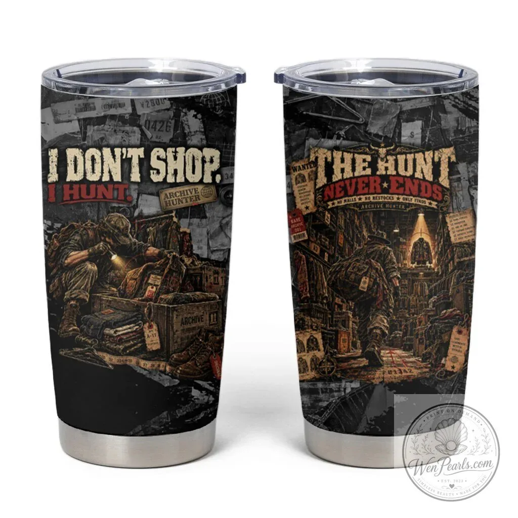 Vintage Streetwear Grunge Collage Tumbler - Archive Hunter: The Hunt Never Ends