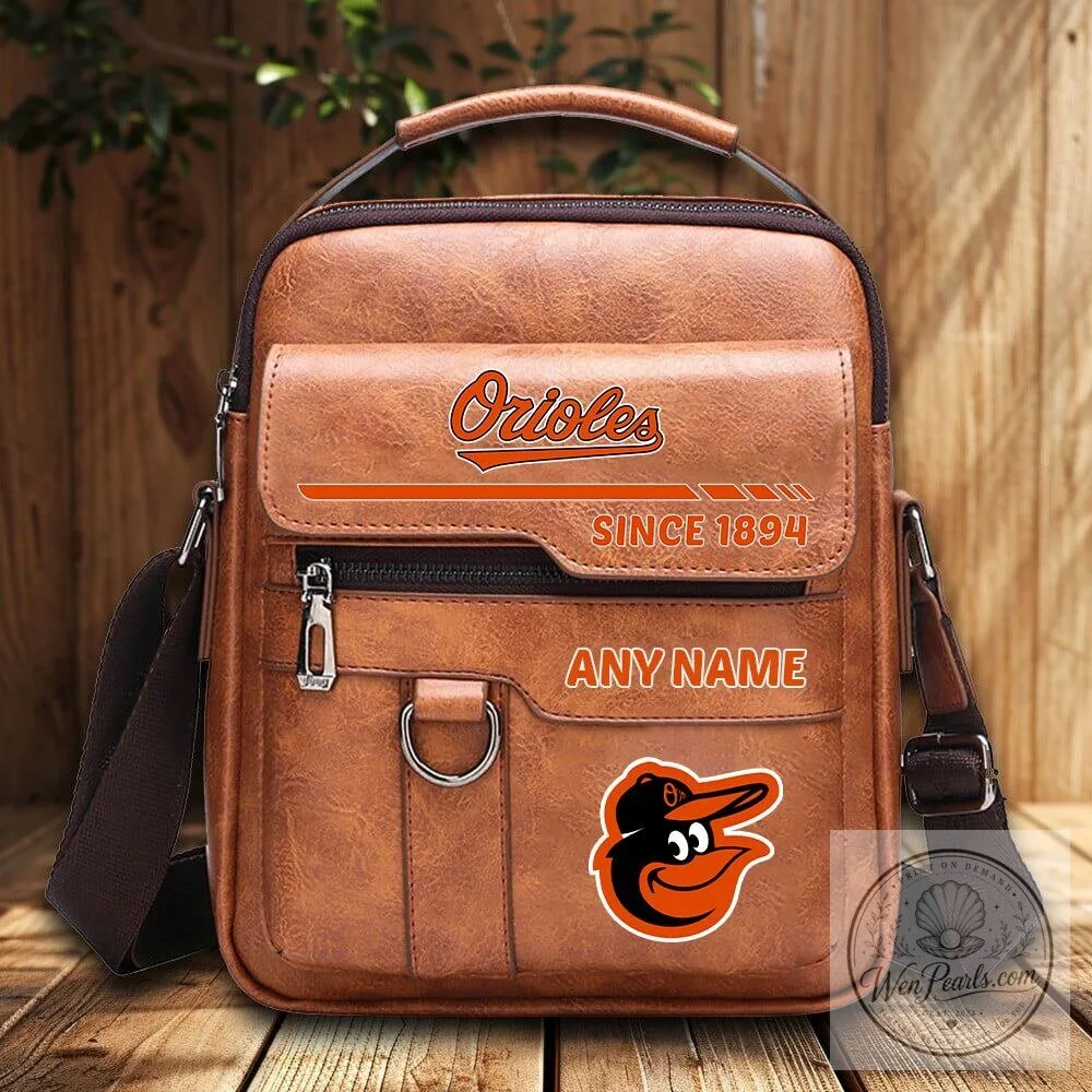 Baltimore Orioles Personalized Vintage PU Leather Shoulder Bag
