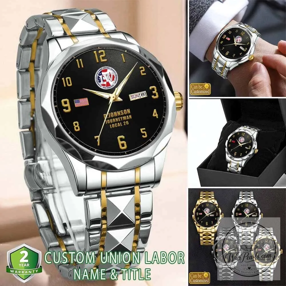 Ironworkers Union Local 26 Custom Name Stainless Steel Watch 5 Ironworkers Union Local 26 Custom Name Stainless Steel Watch