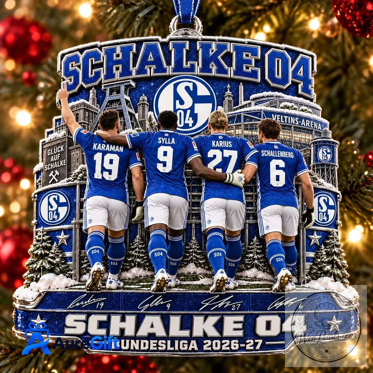 Schalke 04 Bundesliga Matchday Personalized Christmas Tree Ornament