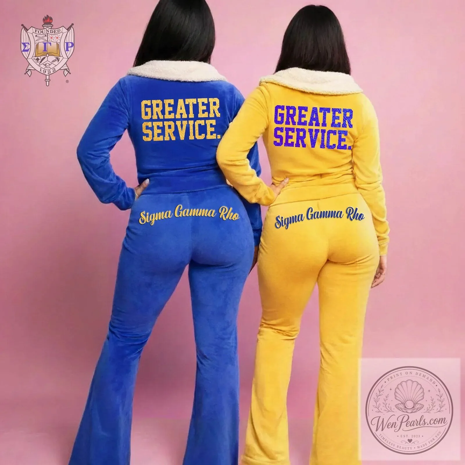 Sigma Gamma Rho Greater Service Quarter-Zip Sherpa Collar Hoodie