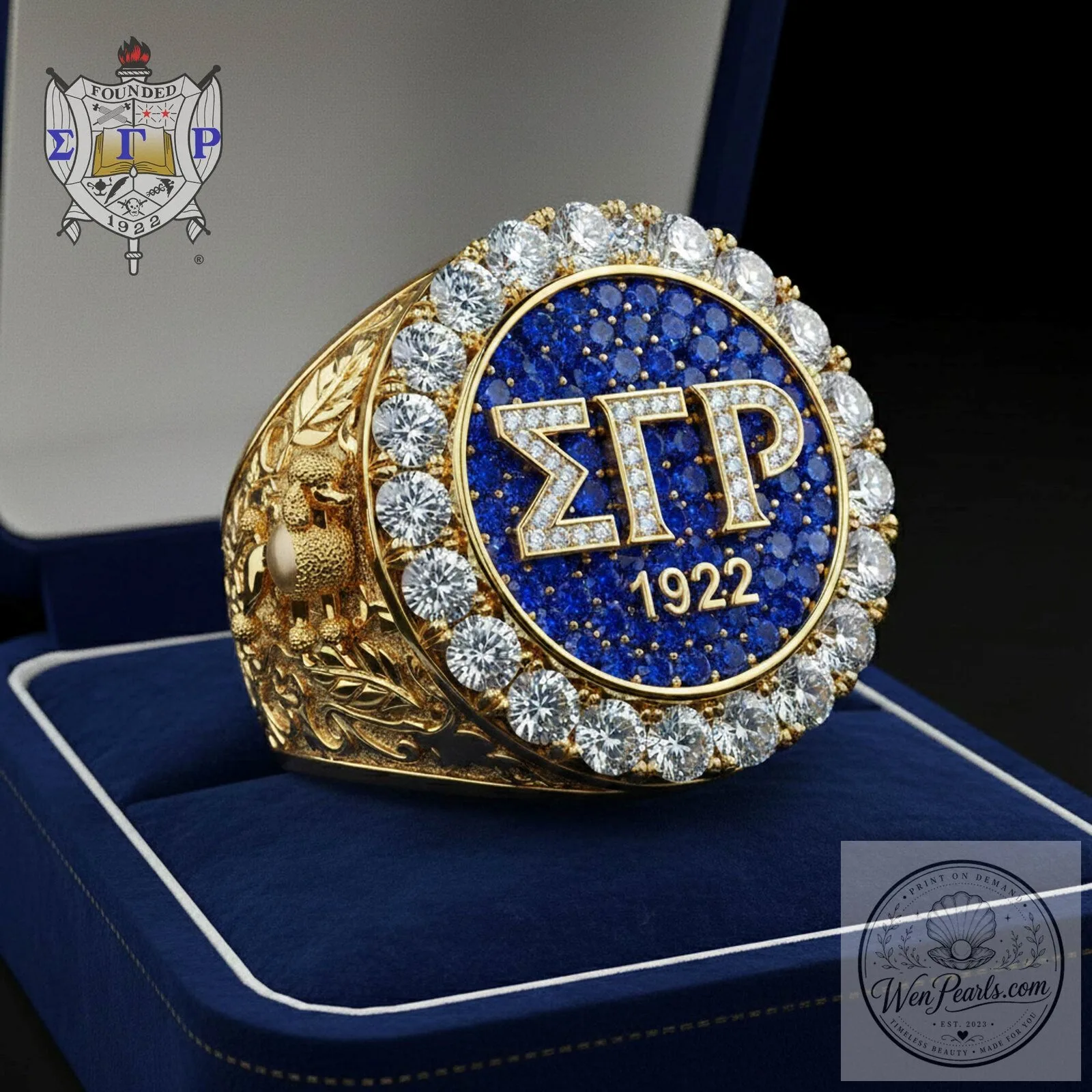 Sigma Gamma Rho Sorority 1922 Founders Day Gold Plated Commemorative Ring
