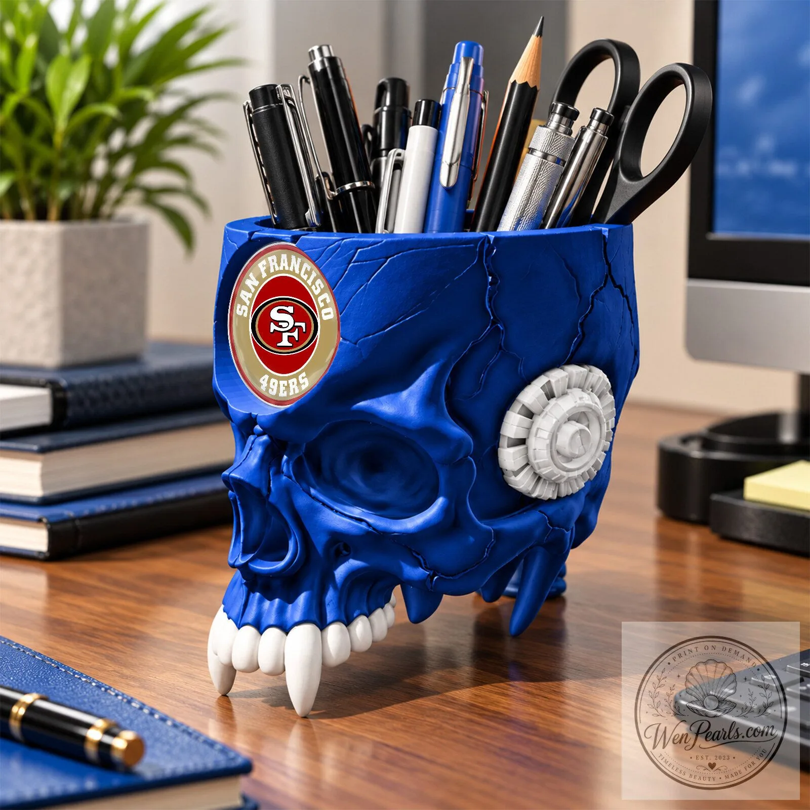San Francisco 49ers Football Team Skull Pen Holder 12 San Francisco 49ers Football Team Skull Pen Holder
