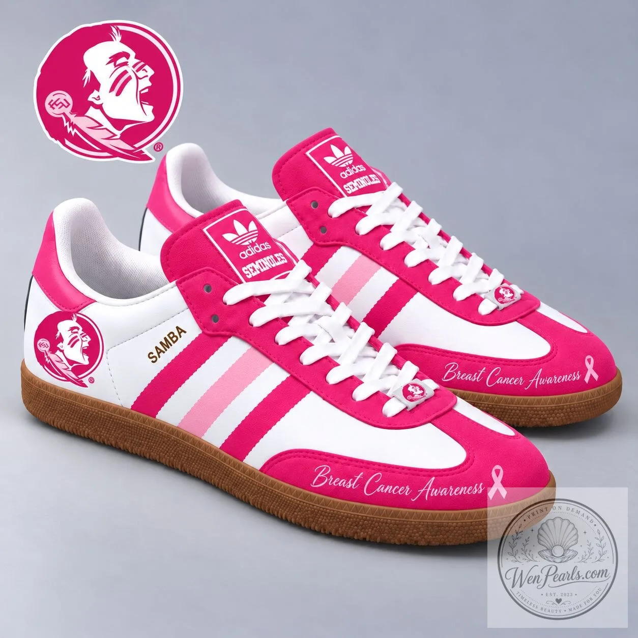 Florida State Seminoles Breast Cancer Awareness Game Day Samba Shoes