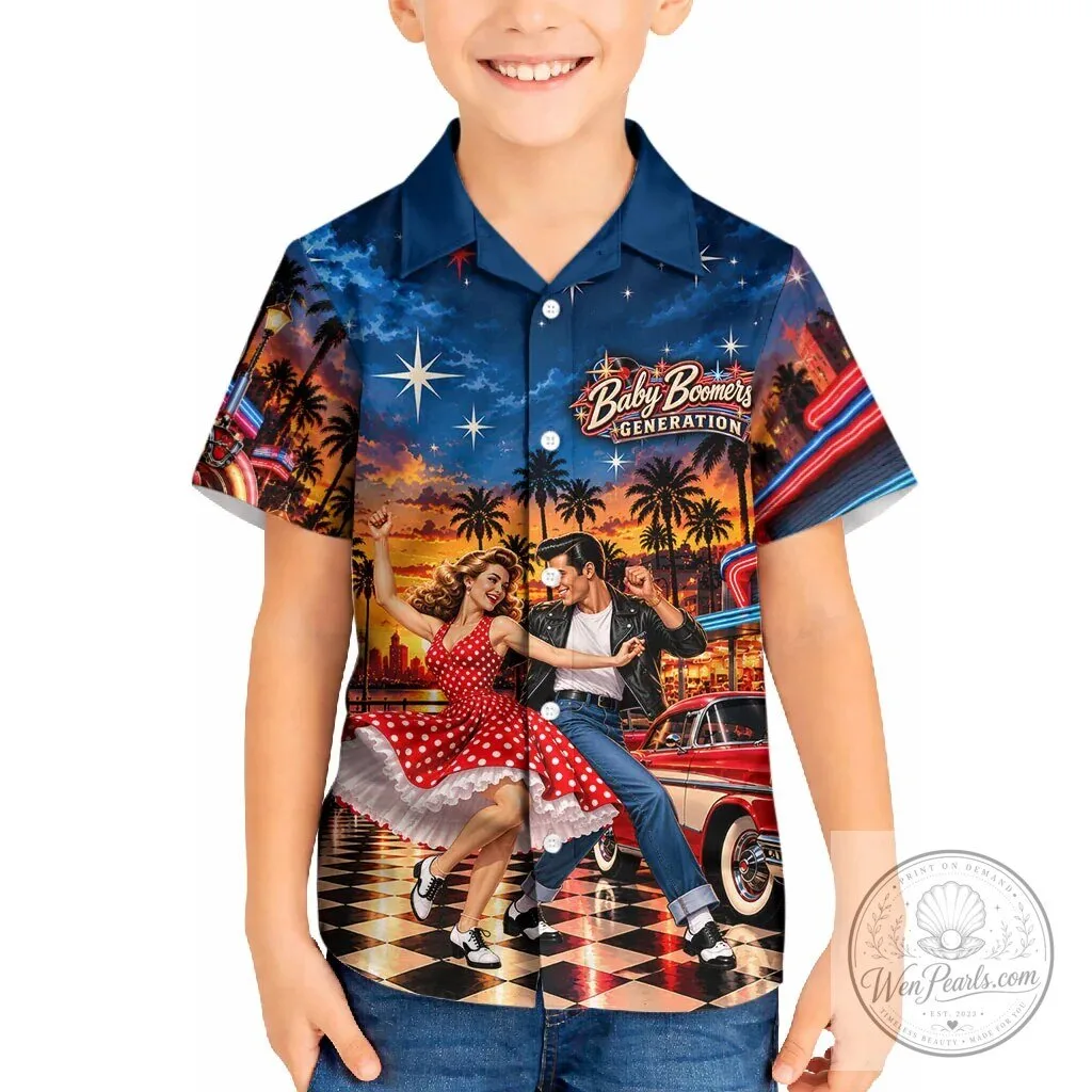 Baby Boomers Generation Vintage 1950s Rock and Roll Hawaiian Shirt