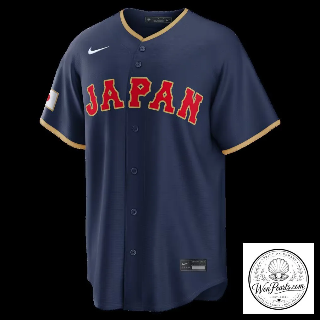 Japan National Baseball Team World Baseball Classic Road Stadium Navy Baseball Jersey 2 Japan National Baseball Team World Baseball Classic Road Stadium Navy Baseball Jersey