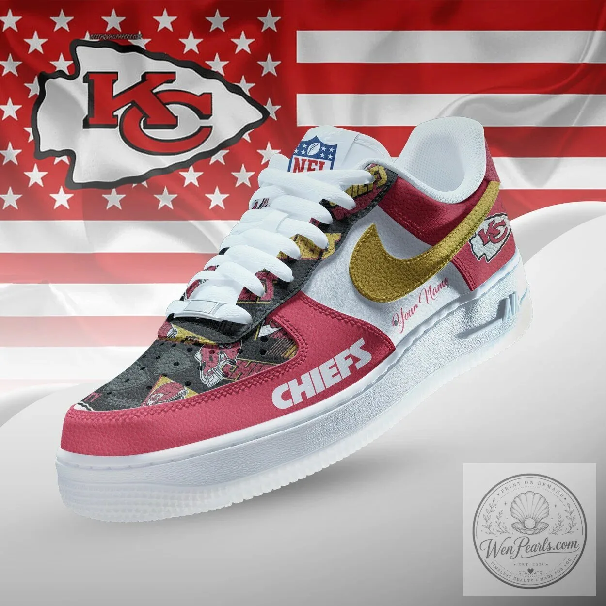 Kansas City Chiefs Personalized NFL Team Icon Custom Designed Sneakers