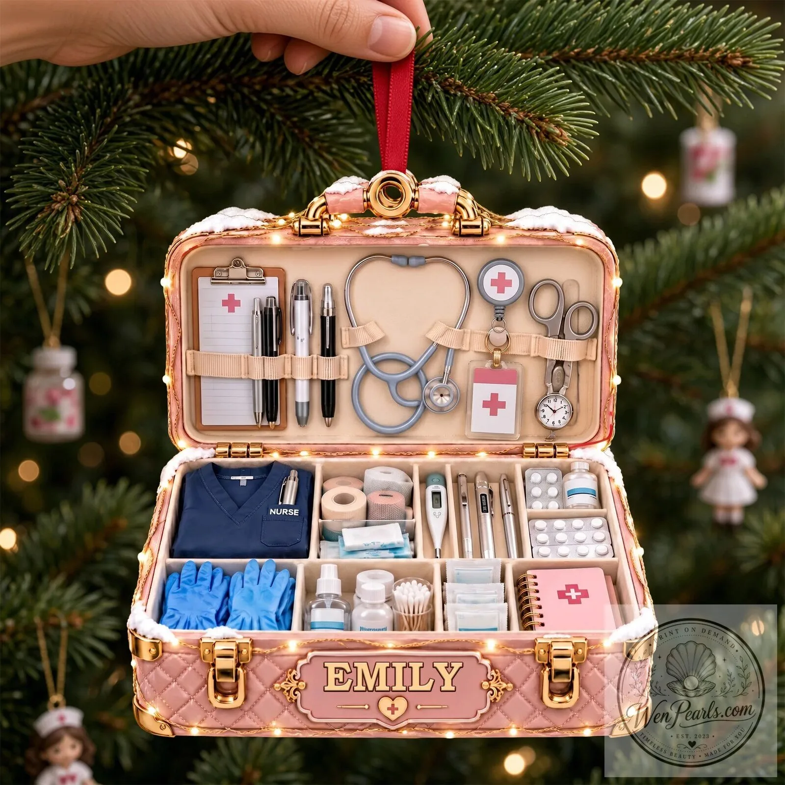 Personalized Nurse Christmas Ornament First Aid Kit Bag Holiday Gift 9 Personalized Nurse Christmas Ornament First Aid Kit Bag Holiday Gift