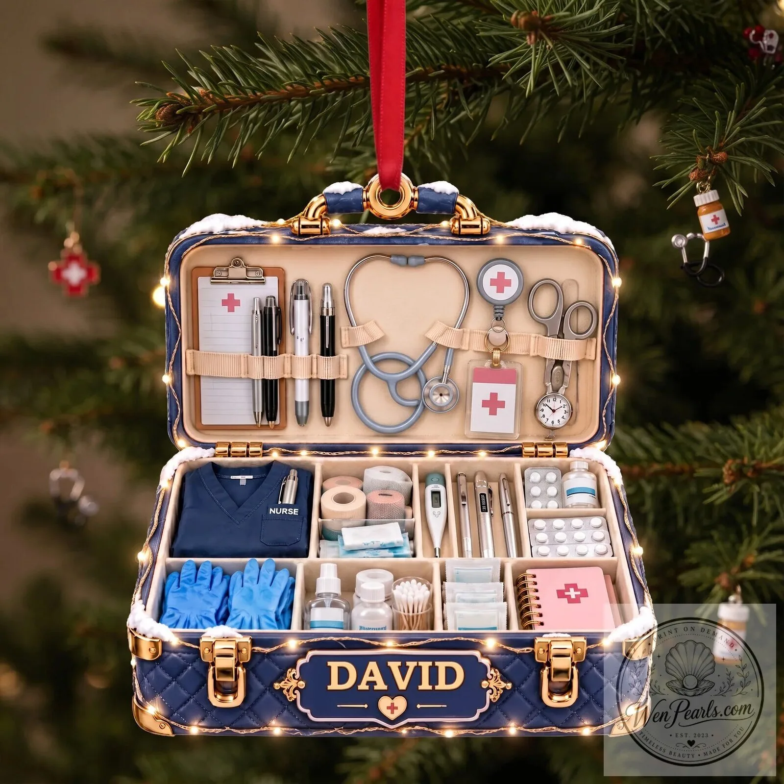 Personalized Nurse Christmas Ornament First Aid Kit Bag Holiday Gift 11 Personalized Nurse Christmas Ornament First Aid Kit Bag Holiday Gift