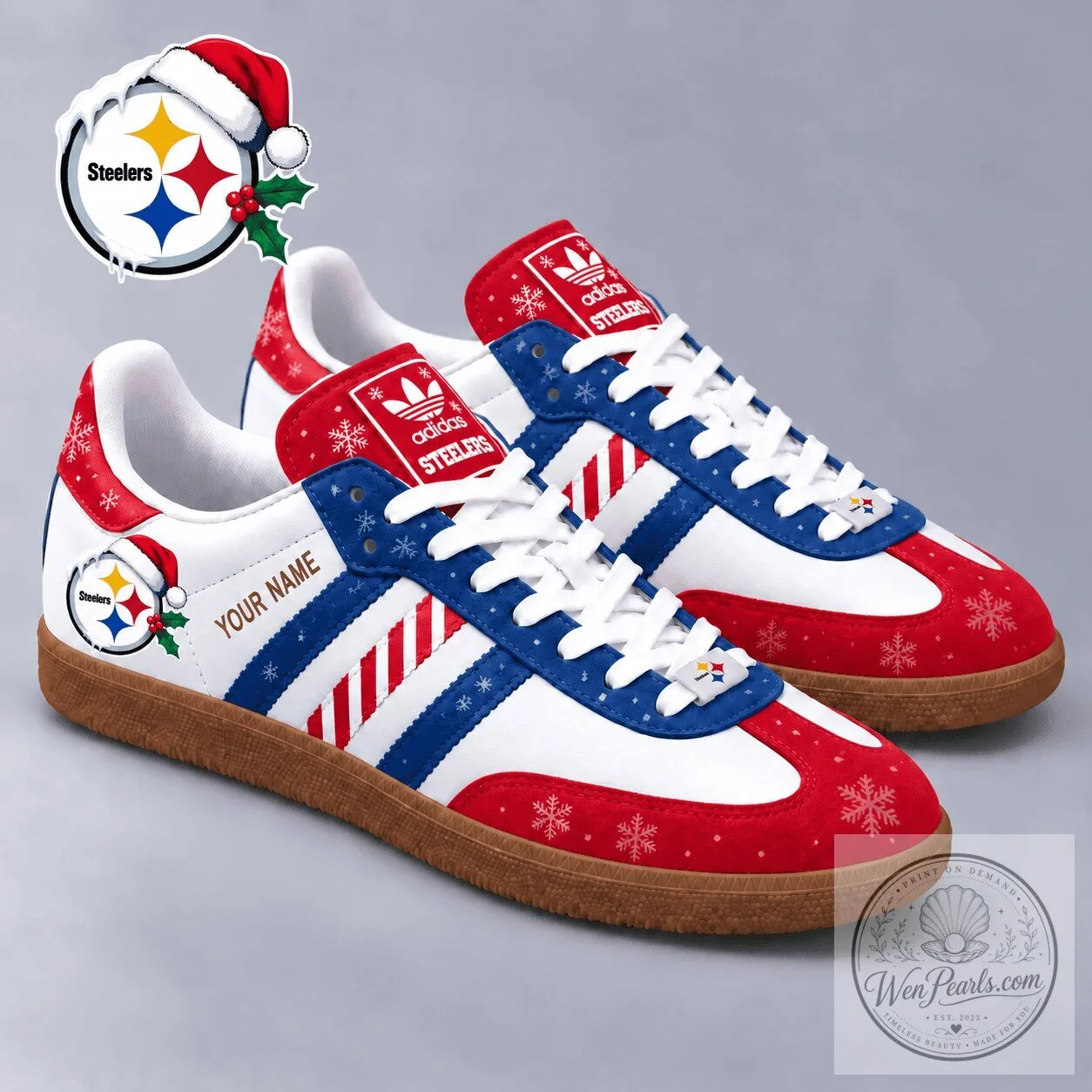 Pittsburgh Steelers Christmas Holiday Samba Shoes - Personalized NFL Fan Footwear