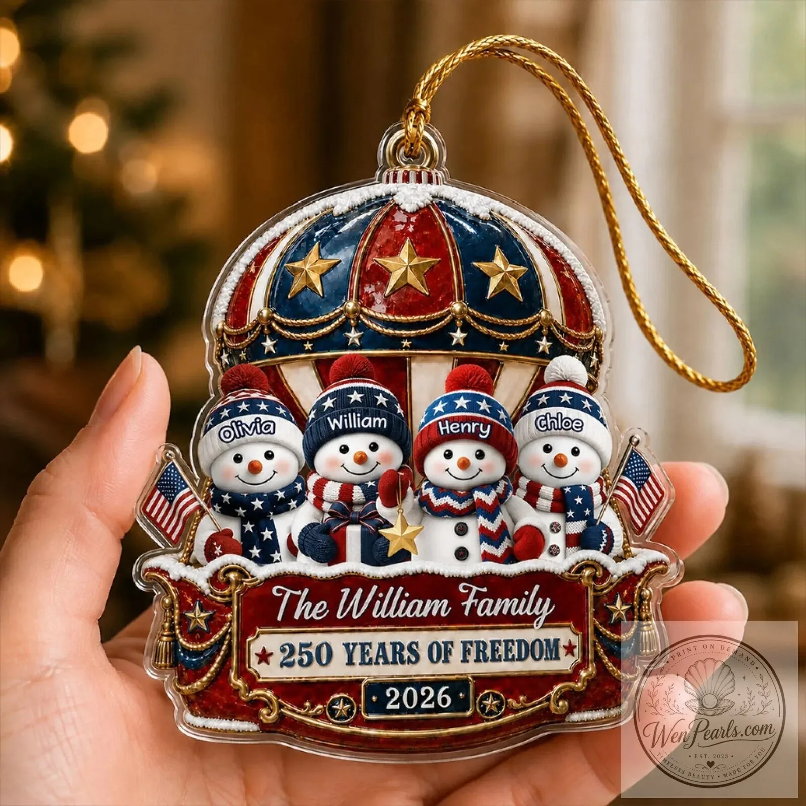 Personalized Family Snowman Hot Air Balloon Christmas Ornament 16 Personalized Family Snowman Hot Air Balloon Christmas Ornament