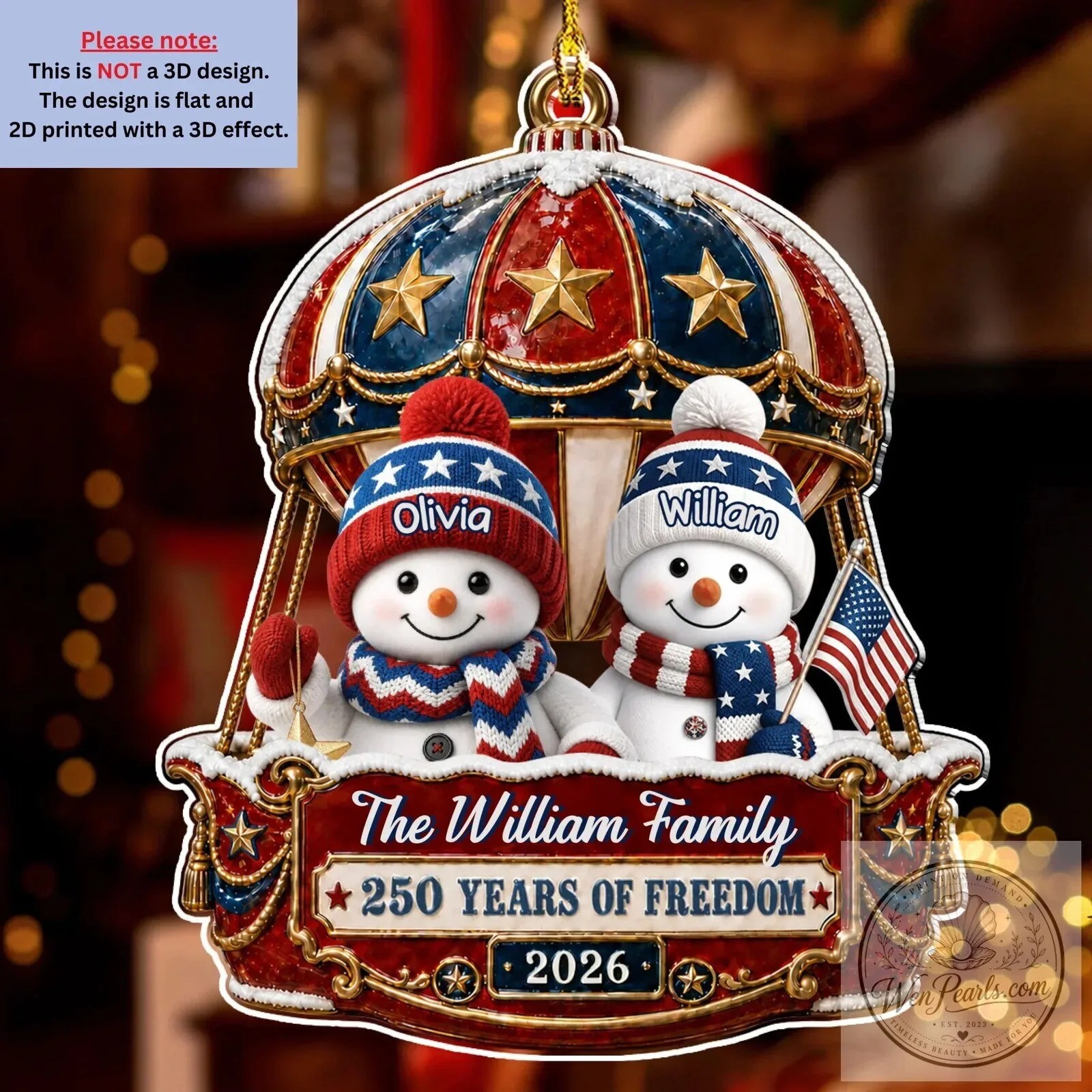 Personalized Family Snowman Hot Air Balloon Christmas Ornament 17 Personalized Family Snowman Hot Air Balloon Christmas Ornament